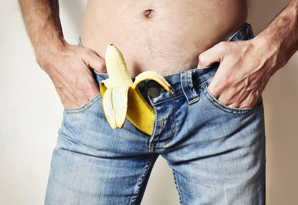 banana coming out the jean zipper