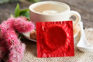 coffee cup and condom