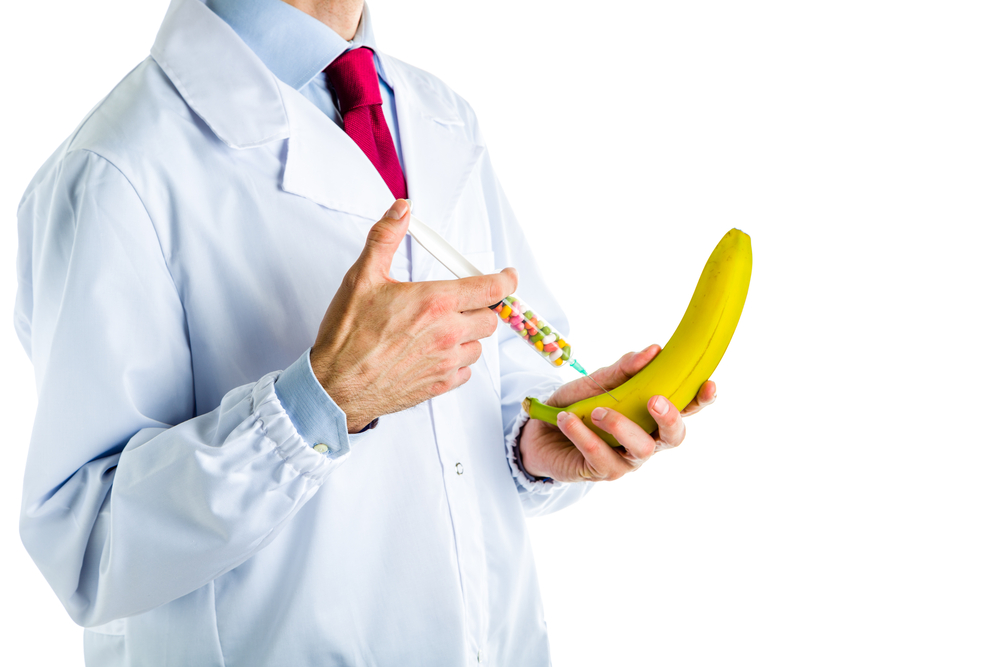 injecting a banana representing penis